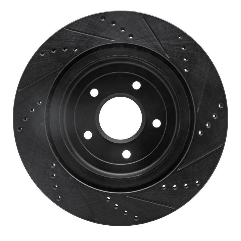 Chevrolet Corvette Brake Rotor (1) - Rear Left - R1 Concepts - Drilled & Slotted - Black - `06-`13